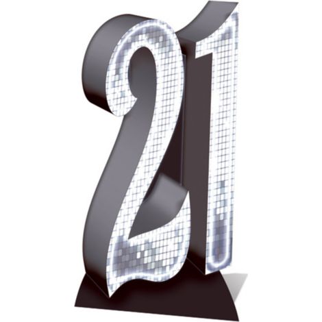 Figurine en carton Numéro 21 argenté - 185 cm (1/4)
