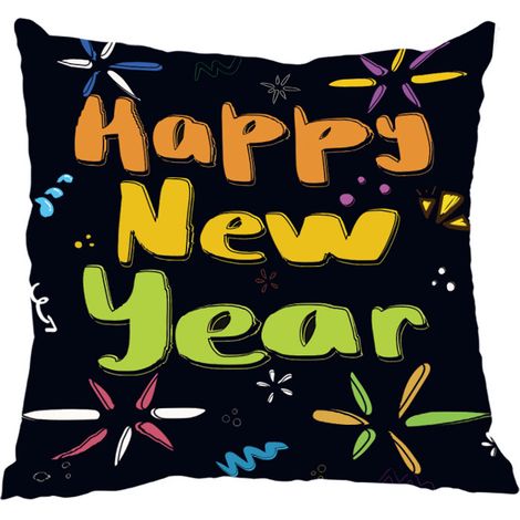 Housses de coussin 18x18 pouces Happy New Year - Idéales pour le canapé d'extérieur durant les fêtes du Nouvel An