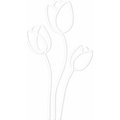 Set di 3 tulipani decorativi bianchi per vasi, design moderno