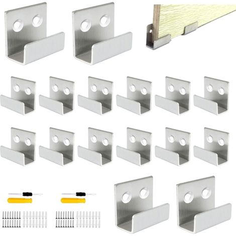16 Pcs Crochet Mural, Inoxydable Fixation Miroir Mural Charge 50 kg pour Bain Cuisine Crochet Robuste Tuile en Céramique Cadre Photo Présentoir (1/5)