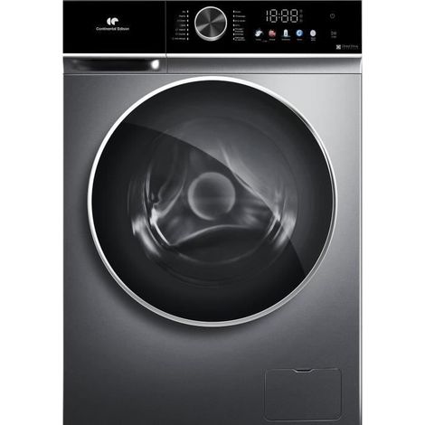 Continental Edison – Lave-linge hublot 10kg – Moteur induction directe – Essorage 1200 trs/min – Largeur 60 cm – Silver