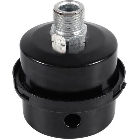Ulisem Filtre pour compresseur d'air, silencieux en métal noir, 3/8" 16 mm, filtre silencieux pour compresseur d'air (1/5)