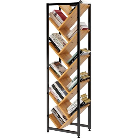 soges Étagère à livres à 10 niveaux, bibliothèque sur pied, étagères de rangement pour affichage de livres, organisateur de support de livres pour chambre, salon, bureau à domicile, 10JYBJBF01TK (1/5)