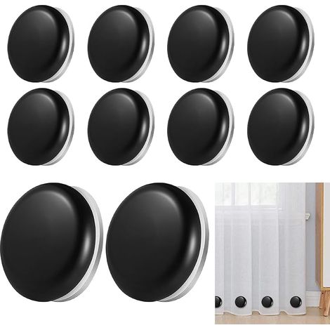 10 Pièces Poids de Nappe de Table Exterieur, Poids pour Rideaux Magnétique, Pince de Nappe Extra Lourde, Poids pour Nappe avec Aimant en Acier Inoxydable pour Pique Nique, Intérieur (Noir) (1/5)