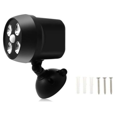 Projecteur LED étanche avec détecteur de mouvement sans fil, éclairage de sécurité extérieur pour escaliers, couloirs, jardins et terrasses. (1/4)