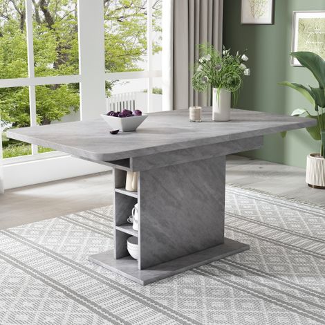 Table à manger extensible avec rangement — Design rectangulaire — Se transforme en table basse ou table d'appoint — Structure moderne et minimaliste en fer — Table multifonction et gain de place — Fin