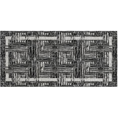 Tappeto cucina lavabile antiscivolo jacquard Bangkok Black