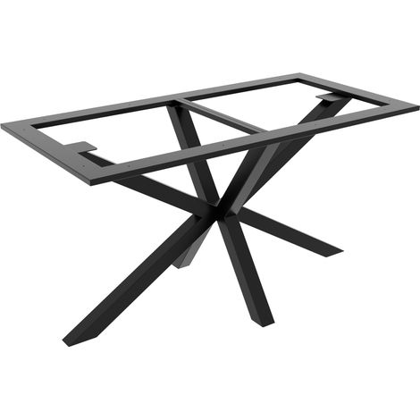 MetaloPro Tischbein Acamar Frame – Schwarzes Metallgestell In Spinnenform Für Ess-, Arbeits- Und Konferenztische In Modernen Innenräumen - 140x70x74cm