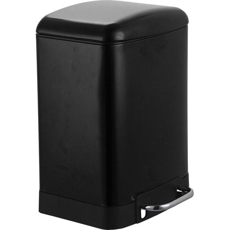 King Home PATTUMIERA LT.6 NERA IN ACCIAIO CON PEDALE CHIUSURA RALLENTATA 22,5x23x32,5h cm (1/4)