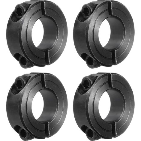 Abrazaderas de acero al carbono de doble ranura con orificio de 3/4", con tornillos de ajuste negros (4 unidades) (1/5)