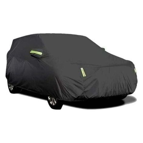 Outdoor Car Cover, Breathable, Anti-UV, Dust and Snow Resistant, with Fixed Buckle, Reflective Strip (Black, 4.15 x 1.7 x 1.5 m) (1/4)