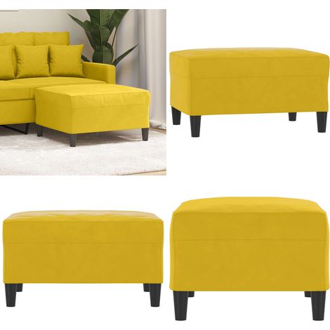 Repose-pied Jaune 70x55x41 cm Velours - Tabouret - Velours (1/5)