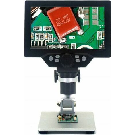 Microscope numérique 12MP 1-1200X avec écran LCD 7 pouces, ensemble d'outils, éclairage réglable, polyvalent et pratique (1/5)