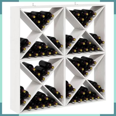 Étagère à vin - 893317 - Blanc - Pin massif - Lot de 4 (62 x 25 x 62 cm) (1/5)