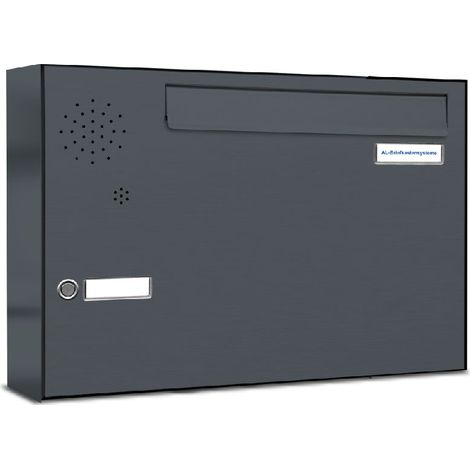 1er Briefkastenanlage Tür- Zaundurchwurf Klingel RAL 7016 Anthrazit (1/5)