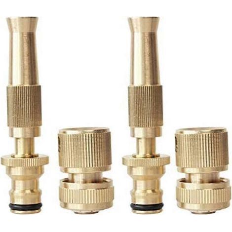 Faucet Hose Nozzle,Adjustable Twist Hose Nozzle with Quick Connector,Nozzles for Garden Hoses,Car W (1/4)