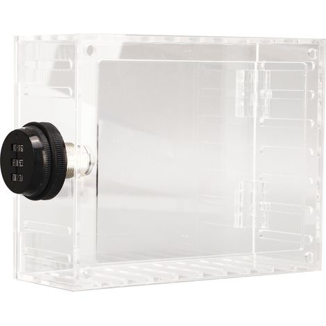 Universeller, transparenter abschließbarer Kasten für Thermostate mit Schlüssel, durchsichtiges, wandmontiertes Schutzgehäuse aus Kunststoff, Sicherheitsgehäuse für Temperaturregler (1/5)