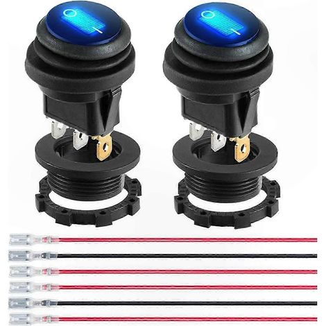 Interrupteur à bascule rond 12V étanche avec voyant LED, bouton lumineux pour tableau de bord, interrupteur marin imperméable, 1 pièce (1/5)