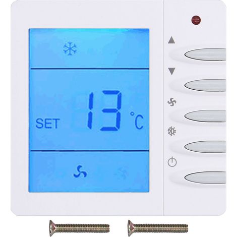 Thermostat intelligent programmable LCD pour climatisation centrale domestique ventilateur 220V (1/5)