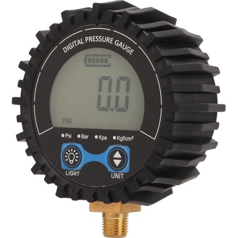 Gonfleur de pneus avec manomètre numérique précis, 4 unités commutables, faible usure, pour voitures, camions, motos, quads, SUV et camping-cars (1/5)