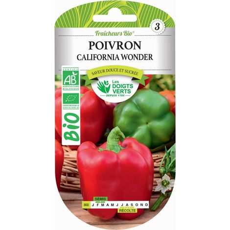 Graines poivron California wonder BIO Les Doigts Verts