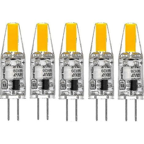 Ampoules LED G4 220 V 3 W 2700 K blanc chaud 160 lm, en silicone, remplacent les ampoules halogènes traditionnelles de 30 W, lot de 5 (1/5)