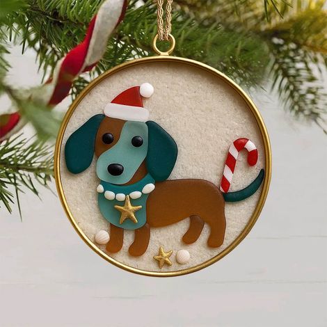 Ornement En Verre Chien - Décoration De Sapin De Noël - Pour Intérieur Festif - Lot De 1 (1/5)
