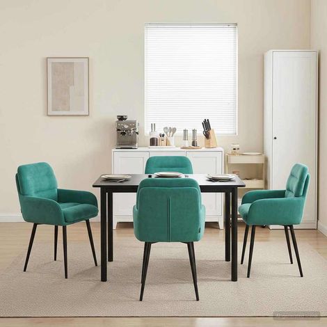 vidaXL Sillas de comedor 4 uds. Terciopelo Tuquesa 59 x 59,5 x 90 cm (1/5)