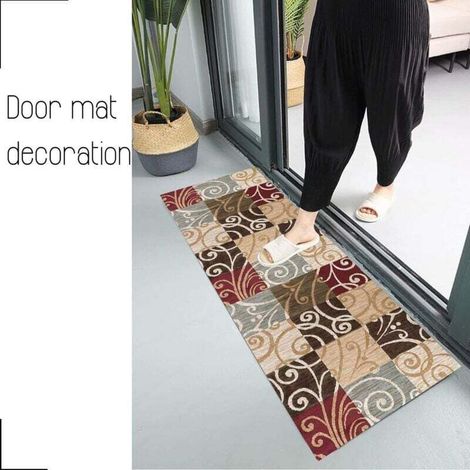 Tapis Cuisine Devant evier Tapis de Couloir Lavable antiderapant Long Absorbant Moderne Motifs Géométriques Tapis de Salon Chambre pour Les Chambres Jeunes Adulte Fille Garcon Rouge 40x60cm (1/3)