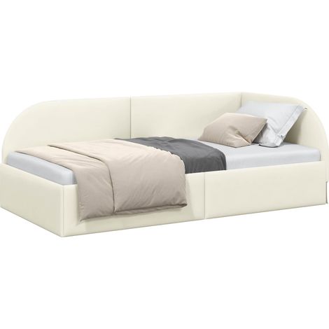 Maison Exclusive - Cornice del letto ad angolo Crema 100 cm x 200 cm Velluto (1/5)