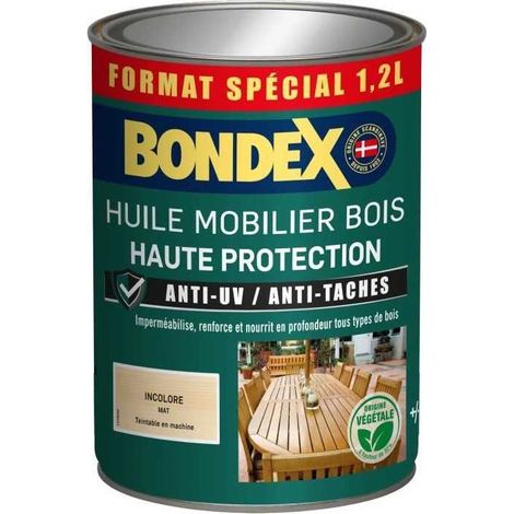 Huile mobilier incolore - BONDEX - 441376 - Mat - 1,2 L