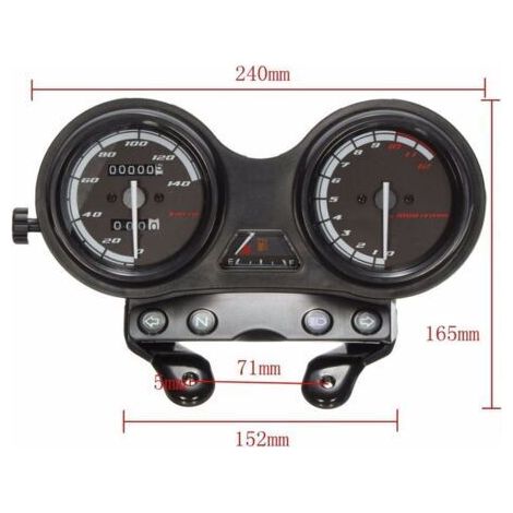 NALOOKAMIC Tachymètre Odomètre Compteur Vitesse Km/h Pour YAMAHA YBR 125 YBR125 (1/3)