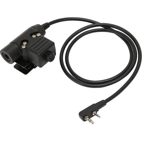 Adaptateur militaire U94 pour système PTT, prise casque 3,5 mm à 2 broches, compatible avec les talkies-walkies Baofeng. (1/5)