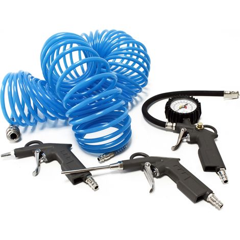 Kit de 4 piezas: Pistola de aire para soplar inflar neumáticos manguera de aire presión