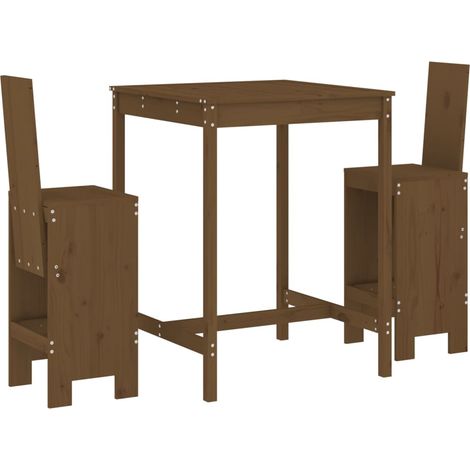 Maison Exclusive - Set Bar da Giardino 3 pz ambra in Legno Massello di Pino