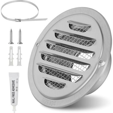 Grille Aeration Ronde 80mm Inox avec Métallique Fine Maille pour Cuisine, Salle de Bain, Exterieur (1/5)