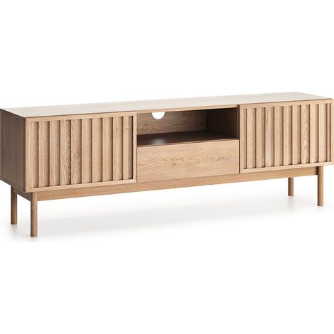 Meuble TV 3 portes 160 cm Idor Bois (1/4)