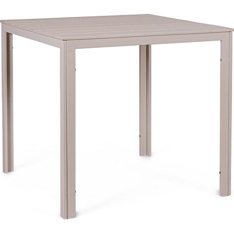 Tavolo in Acciaio con piano in Hdpe con effetto legno 78X78 Antracite (1/2)