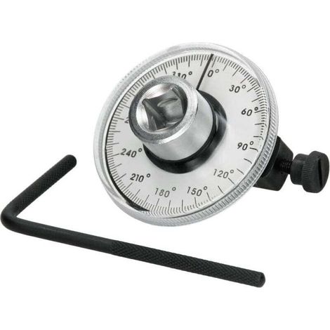 ECD Germany Clé Dynamométrique de Torsion à Angle Goniomètre 1/2" Entraînement Indicateur de Couple Compteur Jauge Angulaire d’angle de Rotation Outil de Garage Voiture Mesurer Automatique Réglable (1/3)