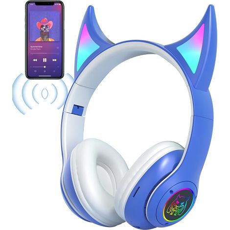 Casque o sans fil supra-auriculaire avec oreilles de chat (1/5)