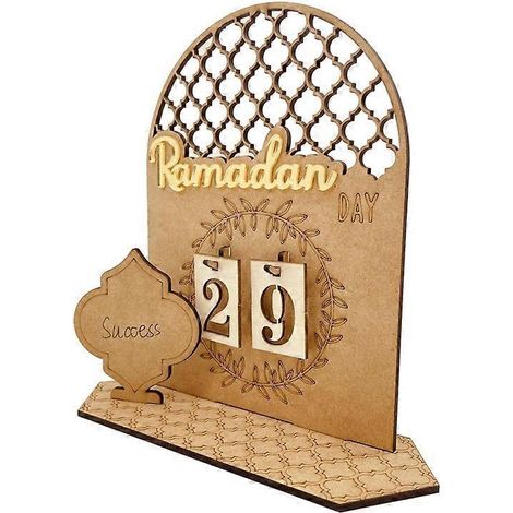 DIY-Adventskalender aus Holz für Ramadan, handgefertigter Schmuck für muslimische Feiertage, Wanddekoration fürs Schlafzimmer, Geschenkidee für Zuhause – Girlande
