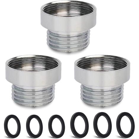3 pièces Kit d'adaptateur de robinet,  Mâle M20 mm vers Femelle M24 pour aérateur cuisine Adaptateur robinet d'évier Connexion tuyau d'arrosage Filtre à eau Tuyau standard - femelle