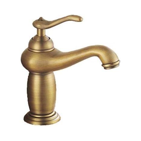 Robinet de Lavabo de Salle de Bain Bronze Antique MélangEU en Laiton Cuivre Massif-19.5cm (1/4)