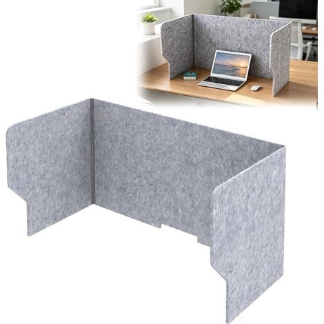 Séparateur de bureau pliable en feutre gris 60 × 40 × 30 cm (1/5)