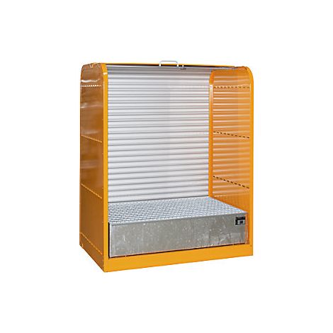 Bauer Gefahrstoff-Rollladenschrank RSG-1, max. 2x 200-l-Fässer, Gelborange (1/2)