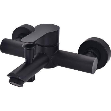 Mitigeur de Bain mécanique Noir, Kit Mitigeur Robinet de Baignoire , Mélangeur de Baignoire pour Salle de bain, Monocommande Mitigeur de Bain (1/5)