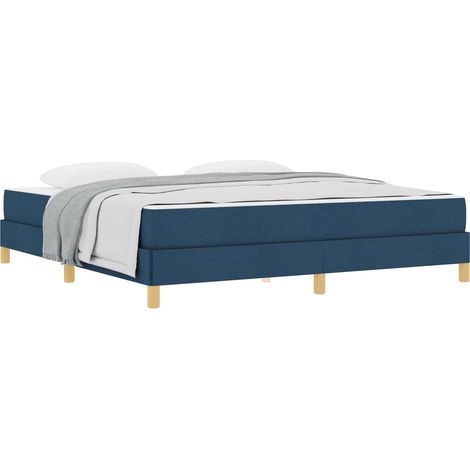 Maison Exclusive - Lit à ressorts avec matelas Bleu 180 x 200 cm tissu (1/5)