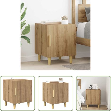 vidaXL Nachttisch Eiche - Nachttisch Artisan-Eiche 40 x 40 x 50 cm Holzwerkstoff (1/5)