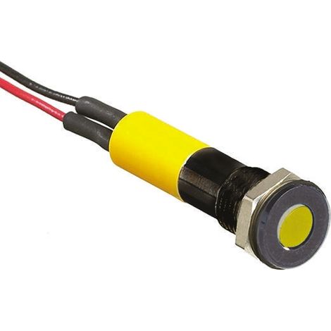 Voyant LED lumineux Jaune RS PRO, dia. 6mm, 12V c.c., taille de la lampe 3 mm, IP67 ( Prix pour 1 )
