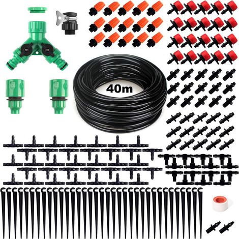 Kit irrigation jardin 158 pièces, tuyau 40m, arroseur et goutteurs réglables, DIY économique, pour jardin serre terrasse